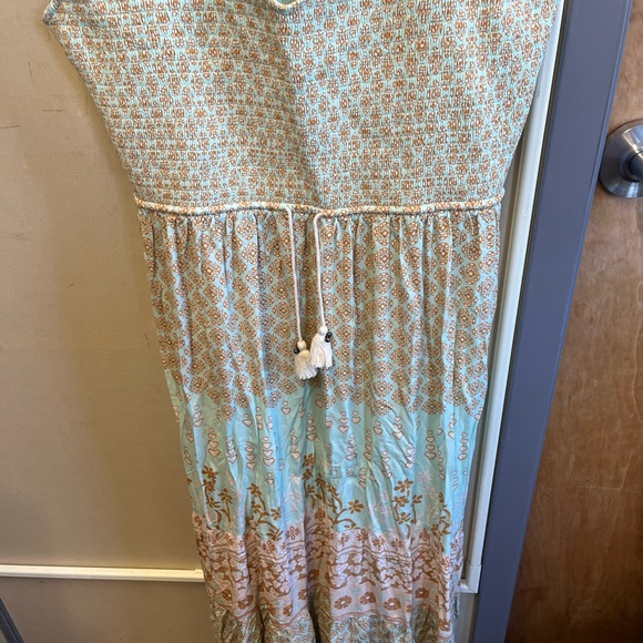Spell full length Maxi Dress - Blue and Cream Pattern 3XL NWOT - Picture 3 of 13